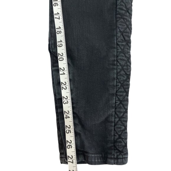 John John Made in Heaven‎ Womens Black Quilted Jeans Button Fly Ankle Zip 27 - Picture 4 of 10